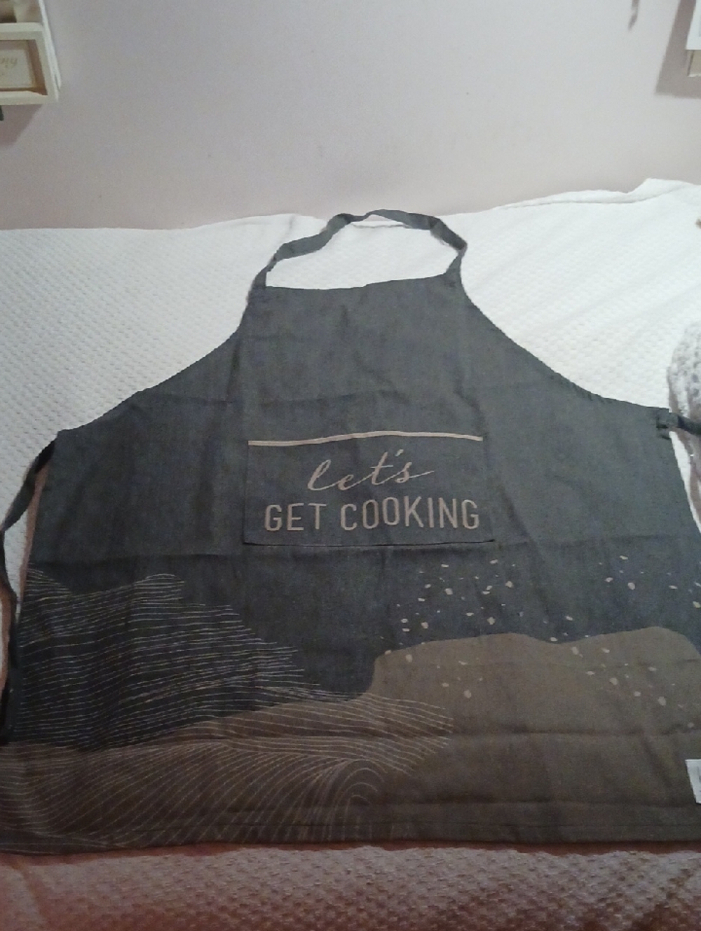 KRUMBS Dark Gray 'Let's Get Cooking' Cotton Apron 👨‍🍳👩‍🍳